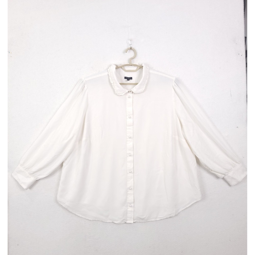 Talbots Top Blouse 3X Button Up Lined Minimalist Office Teacher Preppy Capsule